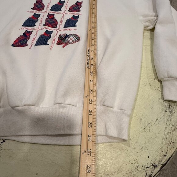 Vintage Gopher Sport Size Women's XL Crewneck Sweatshirt With Plaid Cat Embroide - Picture 6 of 7